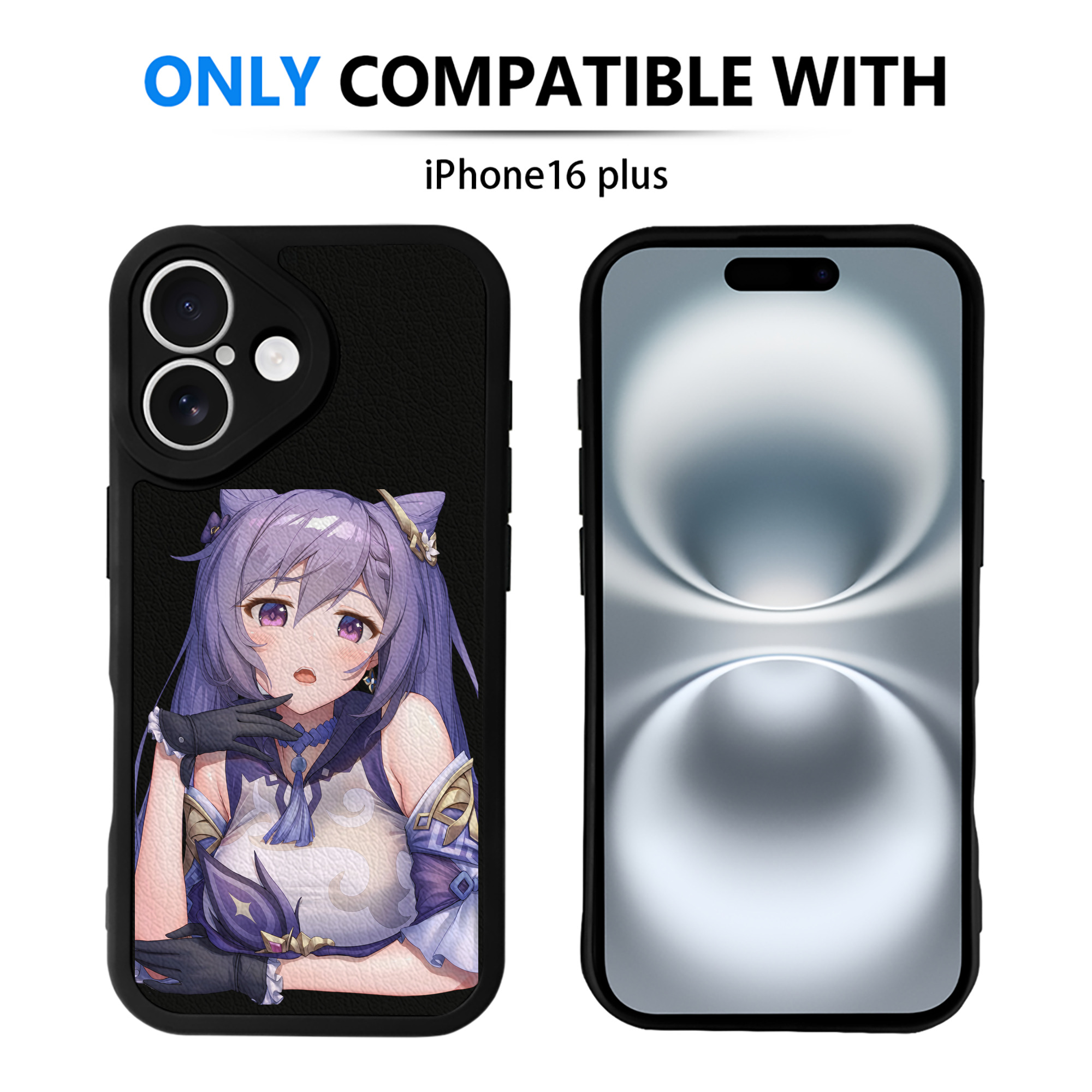げんし神 刻晴 こくせい genshin Kokusei 【iPhone 16シリーズ対応】シリコンスマホケース（レザー調） 材質：シリコン